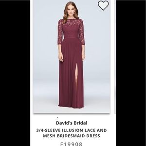 David’s Bridal wine dress
